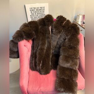 Brown Faux Fur Coat